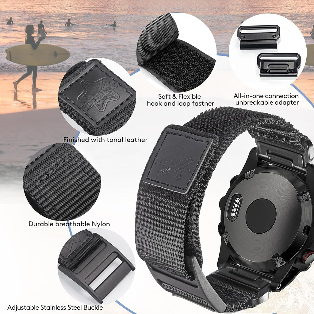 Correa de reloj QuickFit de nailon para Garmin Fenix, Epix, Instinct