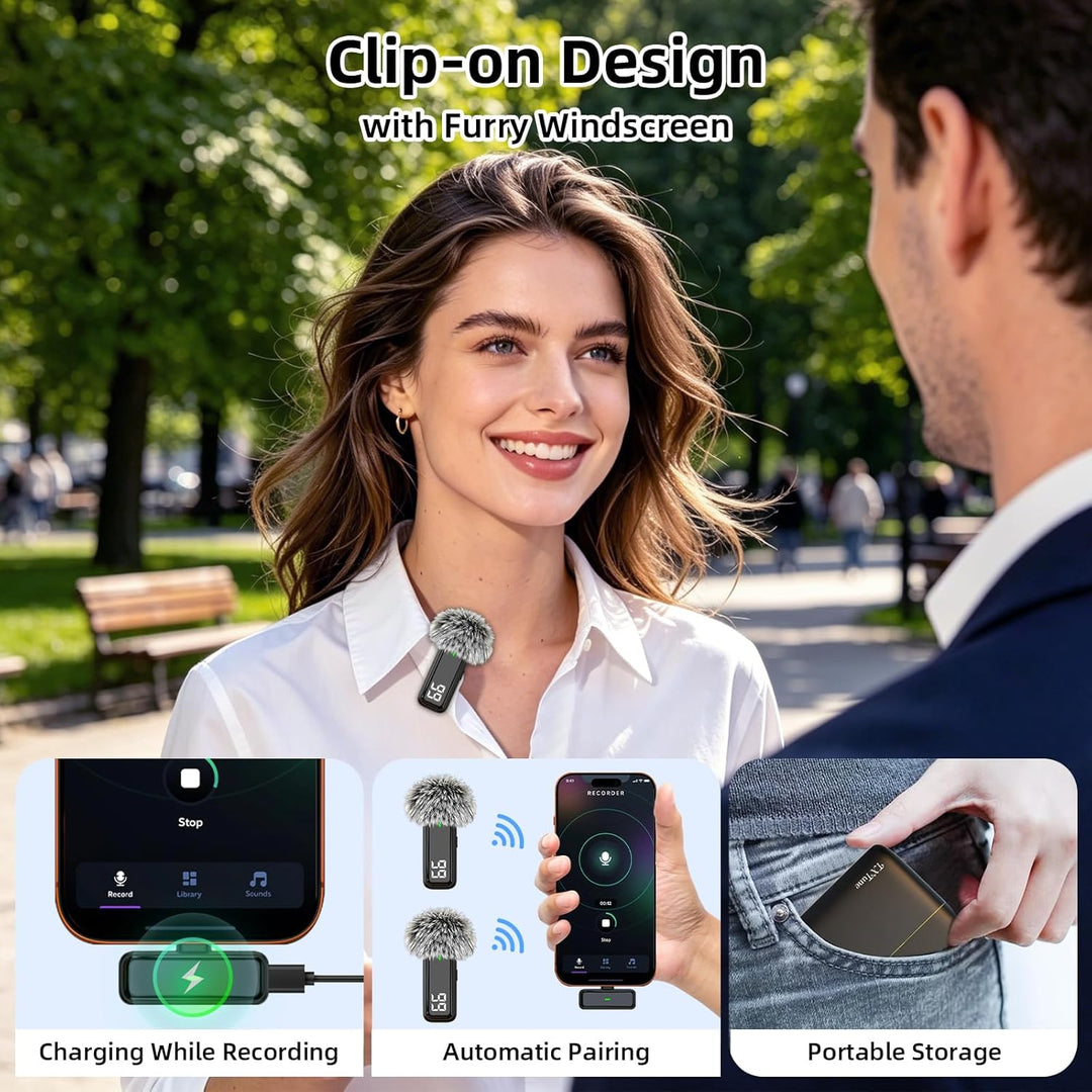 TXTUNE Micrófono de solapa inalámbrico para teléfono Android - Micr...