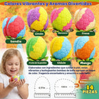 Juego de bombas de baño de huevos de dinosaurio, paquete de 14 chispas sorpresa con juguete oculto en el interior, bombas de baño para niños pequeños y niñas, regalo divertido no tóxico para