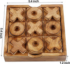 Tic Tac Toe y juego de mesas 4 en una fila, línea clásica de tablero para sala de estar, decoración de mesa rústica y uso como parte superior de juego de madera para decoración de habitación