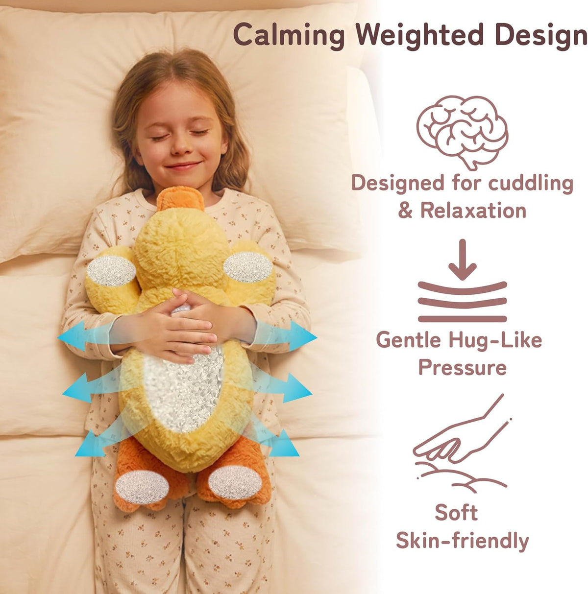 Niuniu Daddy - Animales de peluche con peso, 20 en 3.3 libras, almohada de felpa de pato