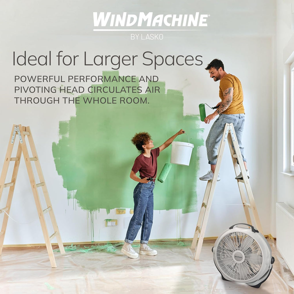 Ventilador Lasko Wind Machine, ventilador circulador de aire con 3...