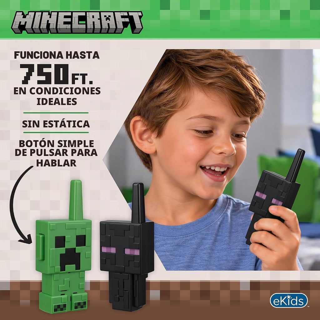 eKids Minecraft Walkie Talkies para niños, juguetes de interior y exterior