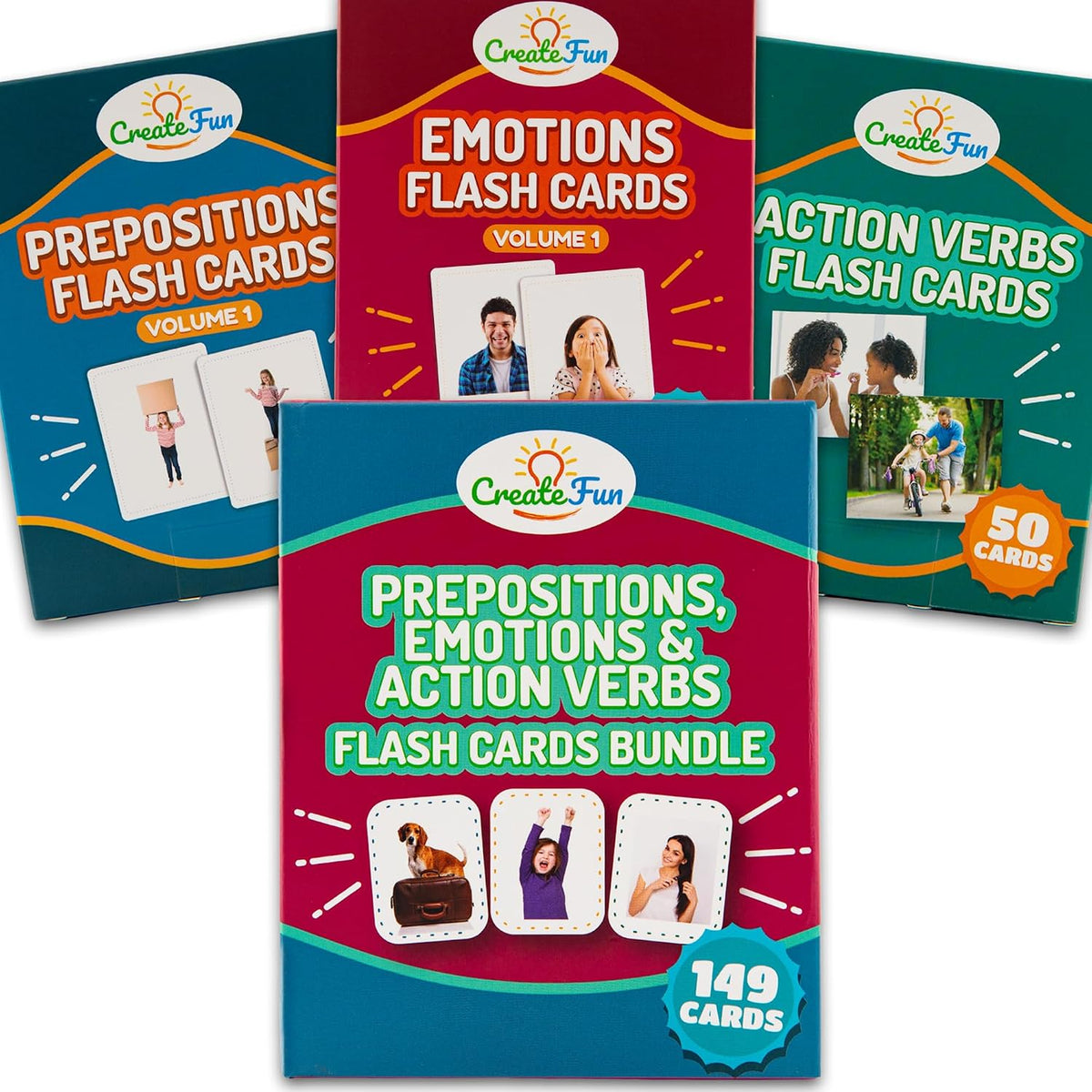Juego de 149 tarjetas flash de preposiciones, emociones y verbos de acción, tarjetas fotográficas educativas con juegos de aprendizaje para niños pequeños, niños, adultos, personas mayores