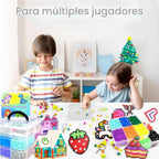 Kit de cuentas de fusibles para niños, 11000 cuentas fusibles, 20 colores de 0.197 in, kits de manualidades con caja de almacenamiento, tableros de clavijas y accesorios, juego de artes y manualidades para niñas y niños, regalos creativos de cumpleaños y