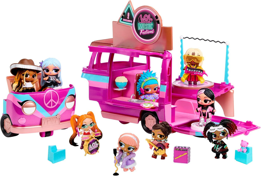 LOL Surprise Music Festival Tour Bus - Juego 5 en 1, muñeca exclusiva incluida, gran regalo para niños a partir de 4 años