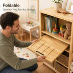 Bandeja/Falda de Construcción Plegable para Lego, Mesa de Construcción de Madera Grande, 41 x 21 in