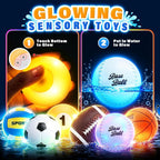 Juguetes de baño, juguete iluminado para bañera para niños pequeños de 1-3 años, 6 piezas con aro de baloncesto