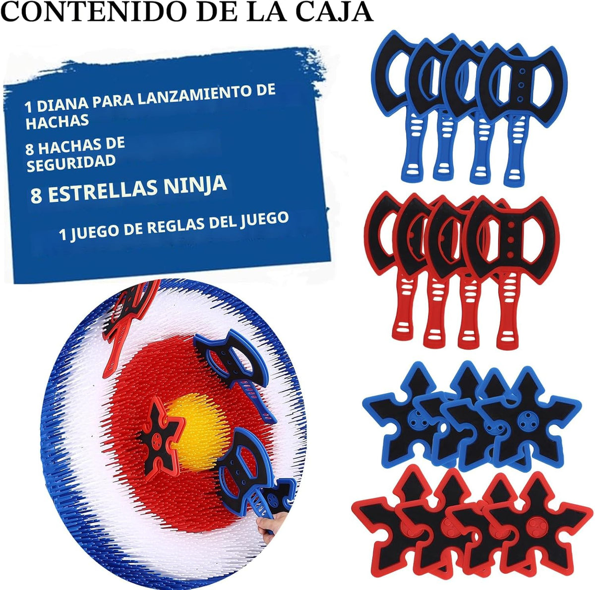 Juego de lanzamiento de hachas para patio trasero,16 estrellas de
