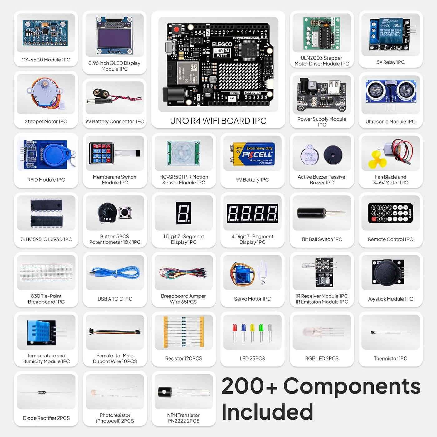 ELEGOO UNO R4 WiFi Super Starter Kit Compatible con Arduino para Pr...