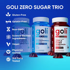 Goli Zero Sugar Trio - El Primer 3-en-1 Pre, Post, Probiótico del Mundo, 180 unidades