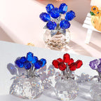 Figura de rosa azul cristal, figura de flor de cristal