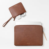 Comfyable Funda de piel para laptop con funda para accesorios, comp...