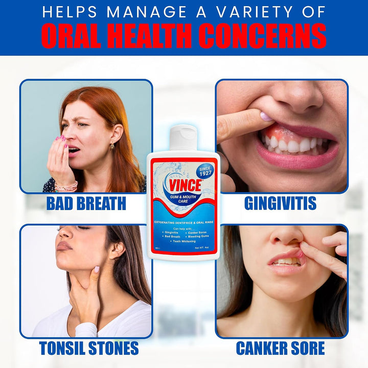 Vince Oxygenated Dentifrice - Pasta de dientes y enjuague bucal de...
