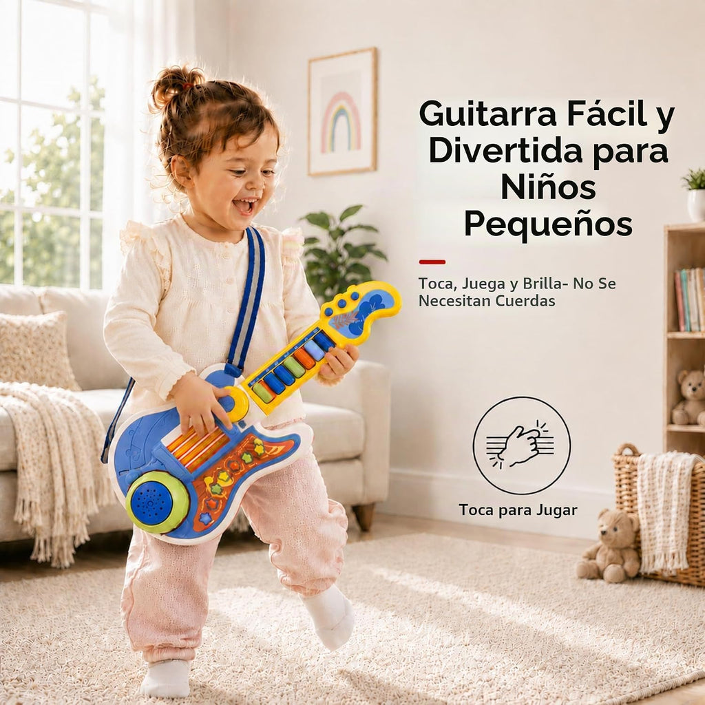 Juguete de guitarra para niños pequeños, guitarra y piano para niños con