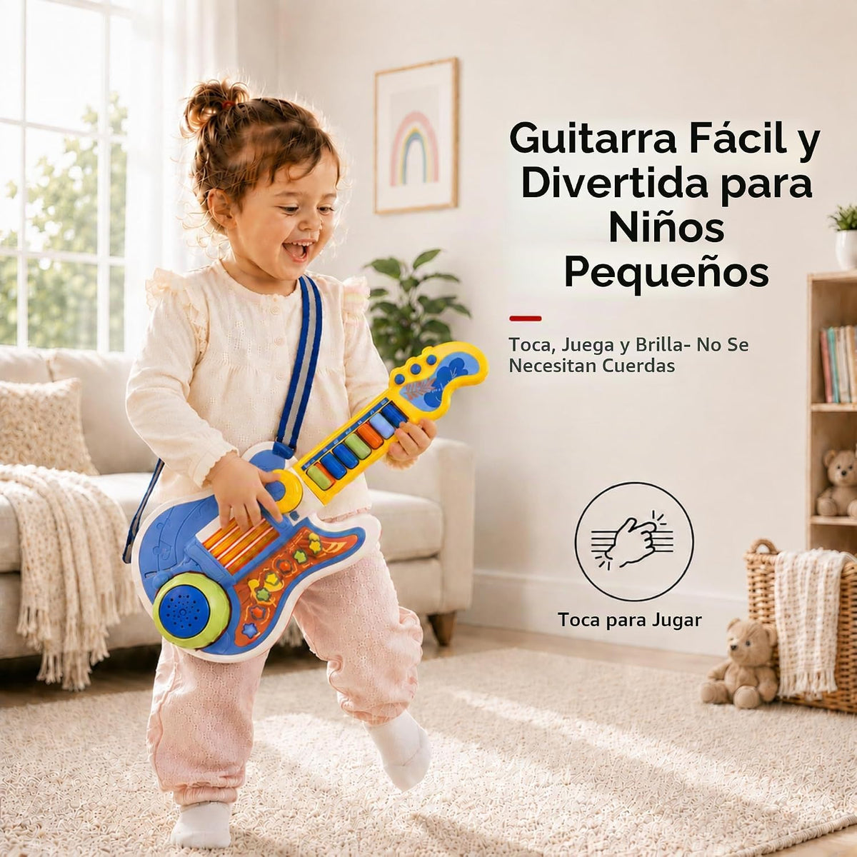 Juguete de guitarra para niños pequeños, guitarra y piano para niños con