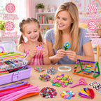 Anyeve Kit de 2176 piezas de suministros para artes y manualidades, caja de manualidades todo en uno con pompones y plumas, ideas de regalo de manualidades y juego de actividades artísticas para niños