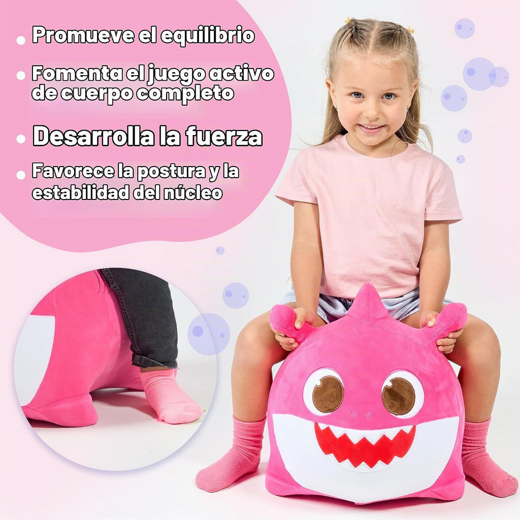 JITTERYGIT Bebé tiburón Saltarín - Muñeco de peluche musical para niños y niños pequeños - Mamá tiburón (Rosa)