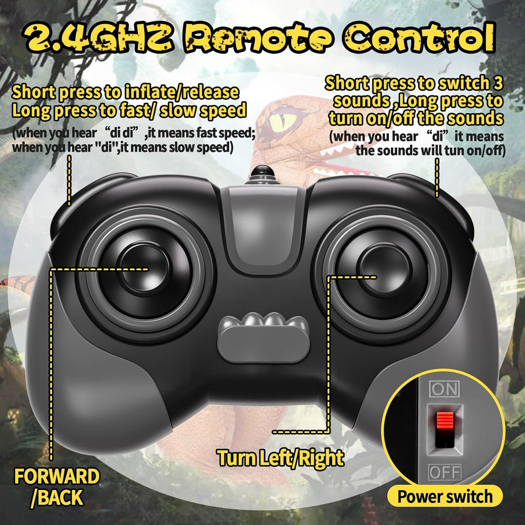 Juguete inflable de dinosaurio con control remoto de 24