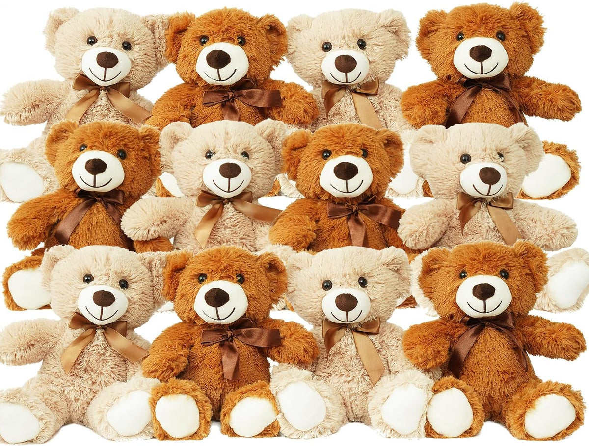 LELELONG Paquete de 12 osos de peluche a granel de 13.5 pulgadas