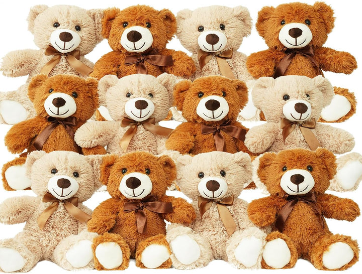 LELELONG Paquete de 12 osos de peluche a granel de 13.5 pulgadas, o...