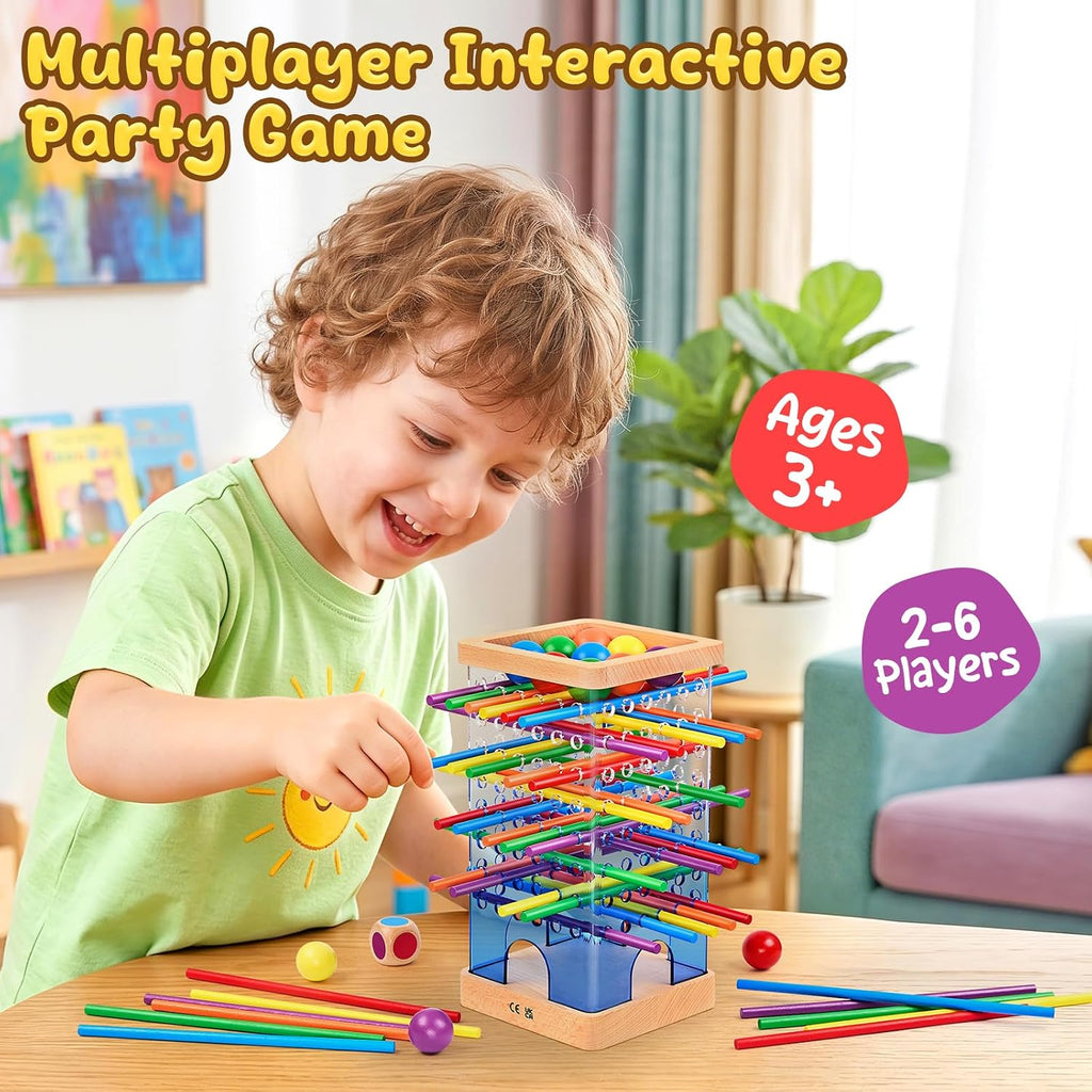 Montessori - Juego de mesa de madera para niños de 4 a 6 años, con 48 palos