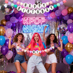 Kpop - Decoración de fiesta temática de bricolaje, kit de Navidad, pulsera de la amistad gigante de Navidad, guirnalda con letras bola Heopeis pulsera de amistad personalizable para decoración de boda