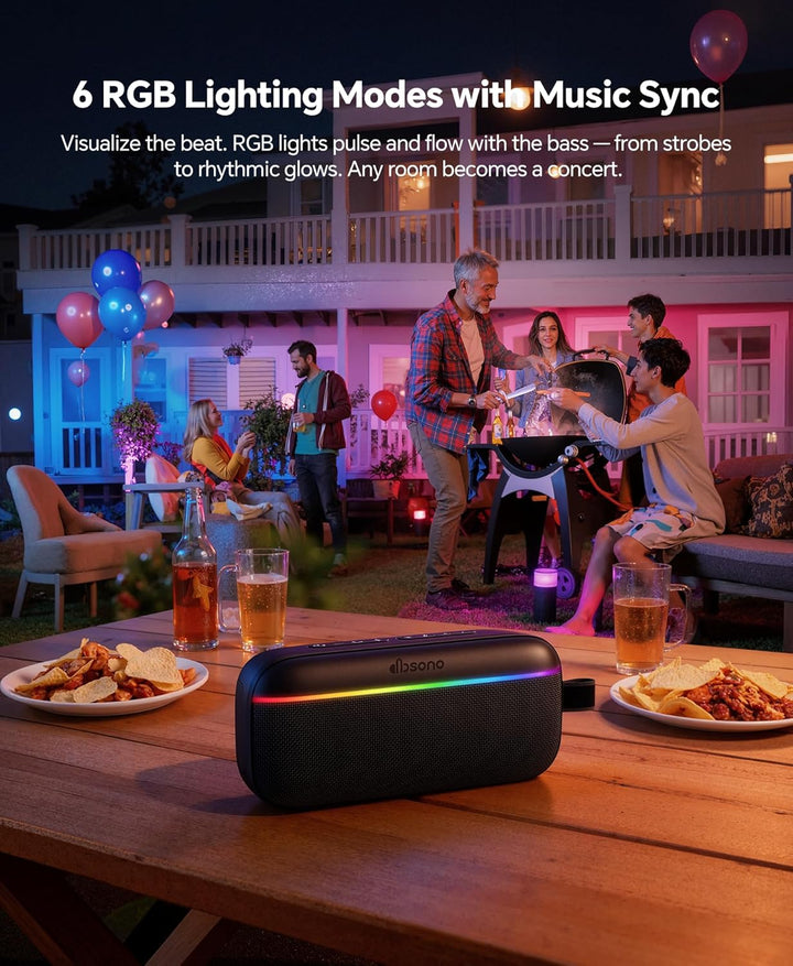 Altavoz Bluetooth portátil, 60 W Max SoundPulse 2.0 con BassBoost,...