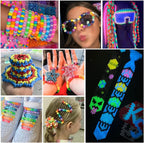Gionlion Más de 6000 cuentas de poni en 30 colores surtidos, incluye cuentas que brillan en la oscuridad, cuentas Kandi para hacer joyas, pulsera de la amistad, cuentas de pelo de 0.236 x 0.315 pulgadas para trenzas en embalaje resistente a los golpes