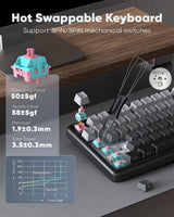 RedThunder Teclado mecánico inalámbrico K75 Pro para juegos, pantal...