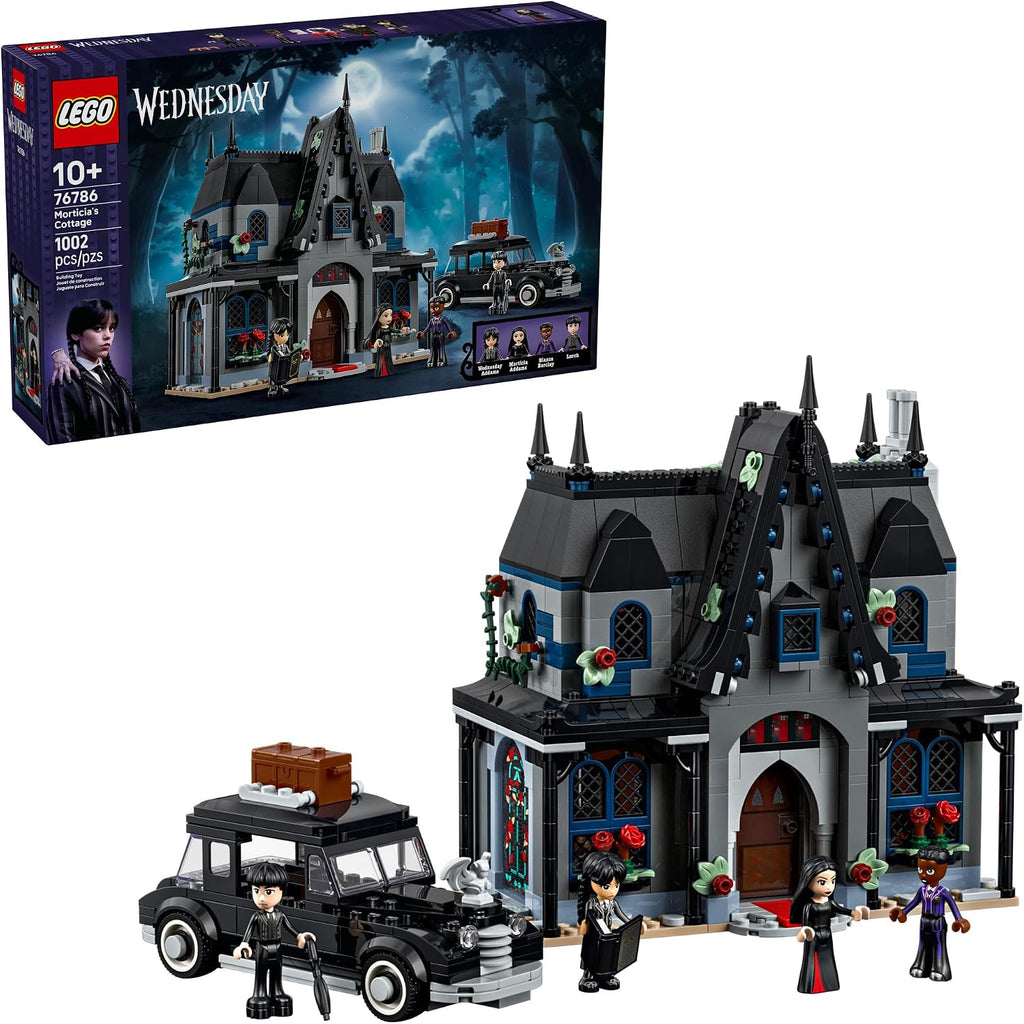 LEGO Wednesday Morticia's Cottage - Juguete de construcción con auto para construir para niños, a partir de 10 años, con Morticia, Lurch, Bianca y Wednesday Addams Minidolls - Idea de regalo para niñas y niños - 76786