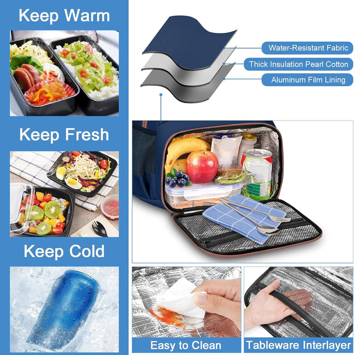 MATEIN Mochila para laptop con compartimento para el almuerzo, moch...