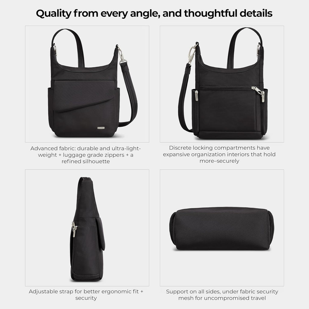 Travelon Bolso Mensajero Clásico Antirrobo