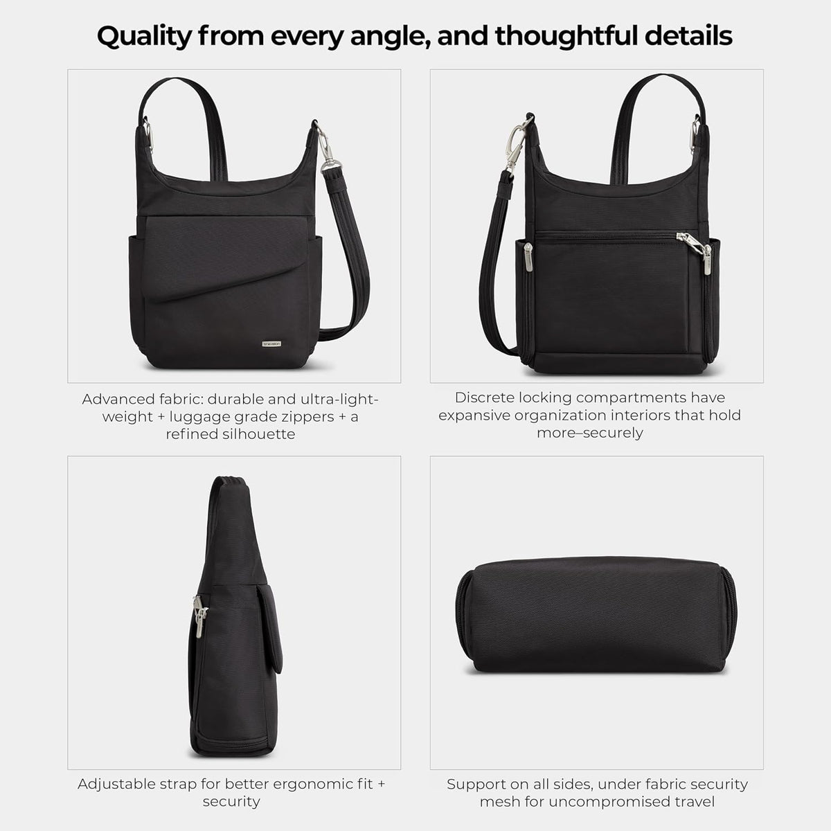 Travelon Bolso Mensajero Clásico Antirrobo
