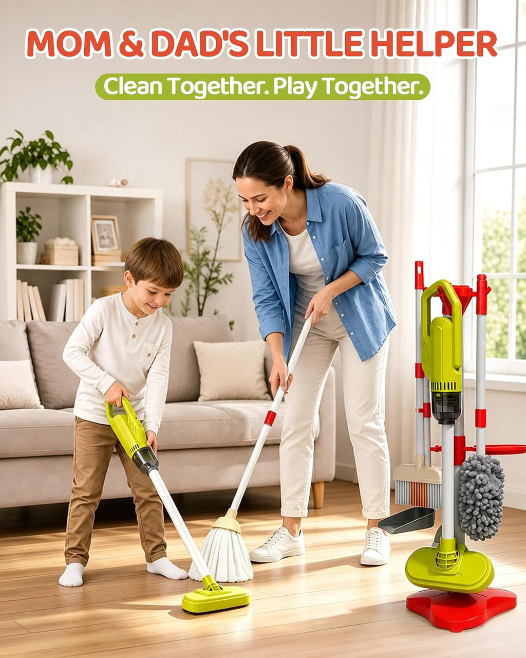 VLQ Juego de limpieza para niños pequeños - Juego de limpieza del hogar con