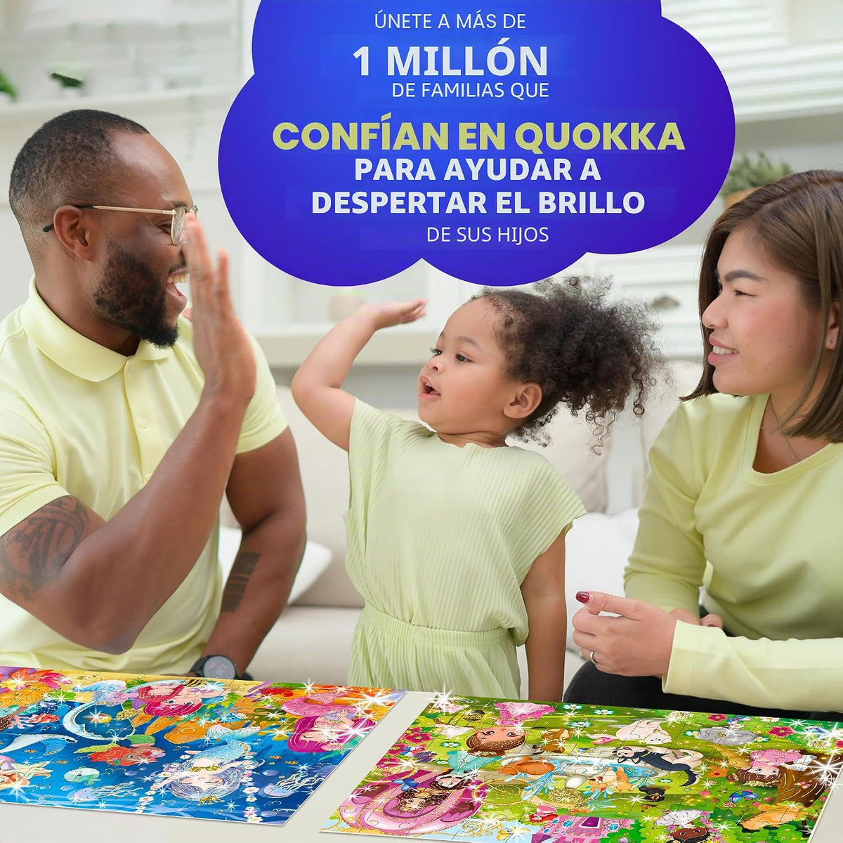 Rompecabezas de 60 piezas para niños de 3 a 5 a 4 años con purpurina para