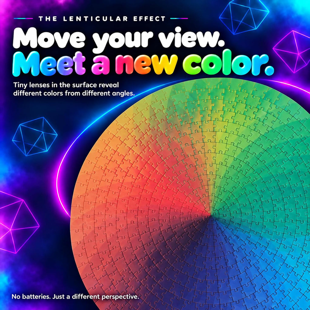 Rompecabezas redondos de 500 piezas - CMY Cubes - paleta arco iris - rompecabezas de rueda de colores que cambia - juego intelectual difícil y desafiante para adultos y adolescentes - ¡rompecabezas