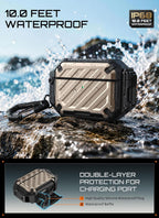 SUPCASE Funda para AirPods Pro 3 con IP68 impermeable, cerradura y