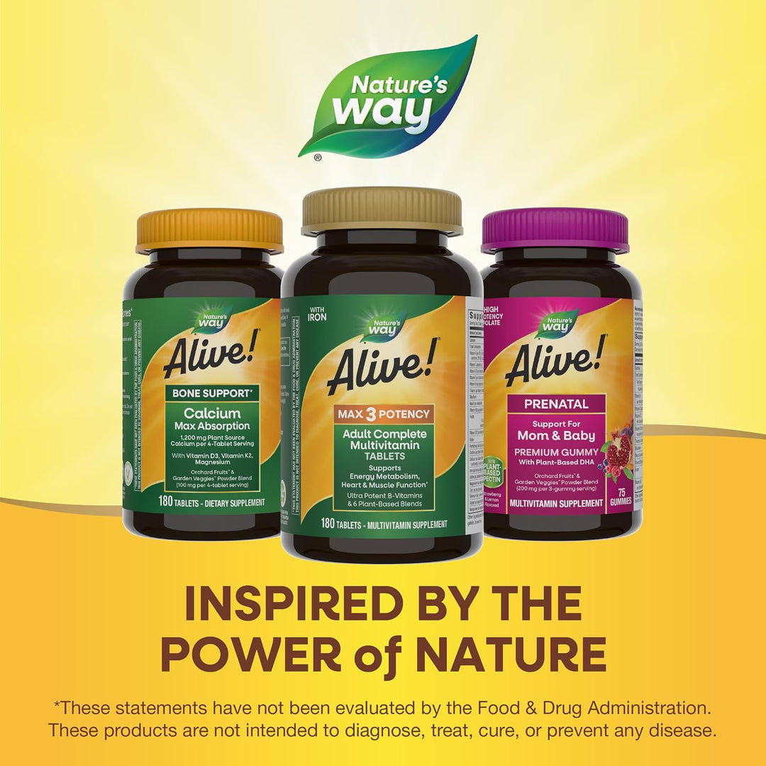 Nature's Way ¡Alive! Max3 Potency Daily Multivitamínico con hie...