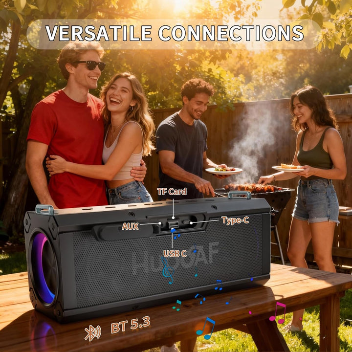 Hupoaf Altavoz Bluetooth inalámbrico, 120 W (pico) Altavoz exterior...