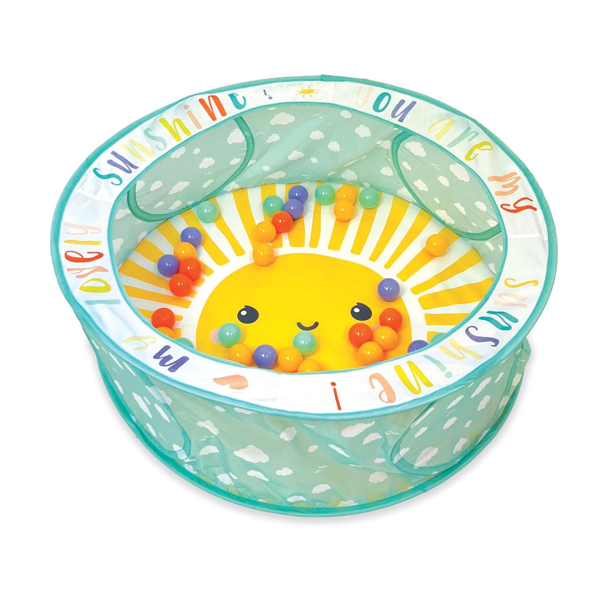 Infantino Pozo de bolas desplegable, 50 bolas coloridas incluidas, área de juego de 35 pulgadas
