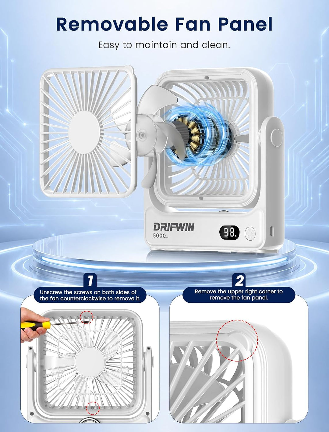 DRIFWIN Ventilador magnético aprobado por crucero, ventilador de vi...