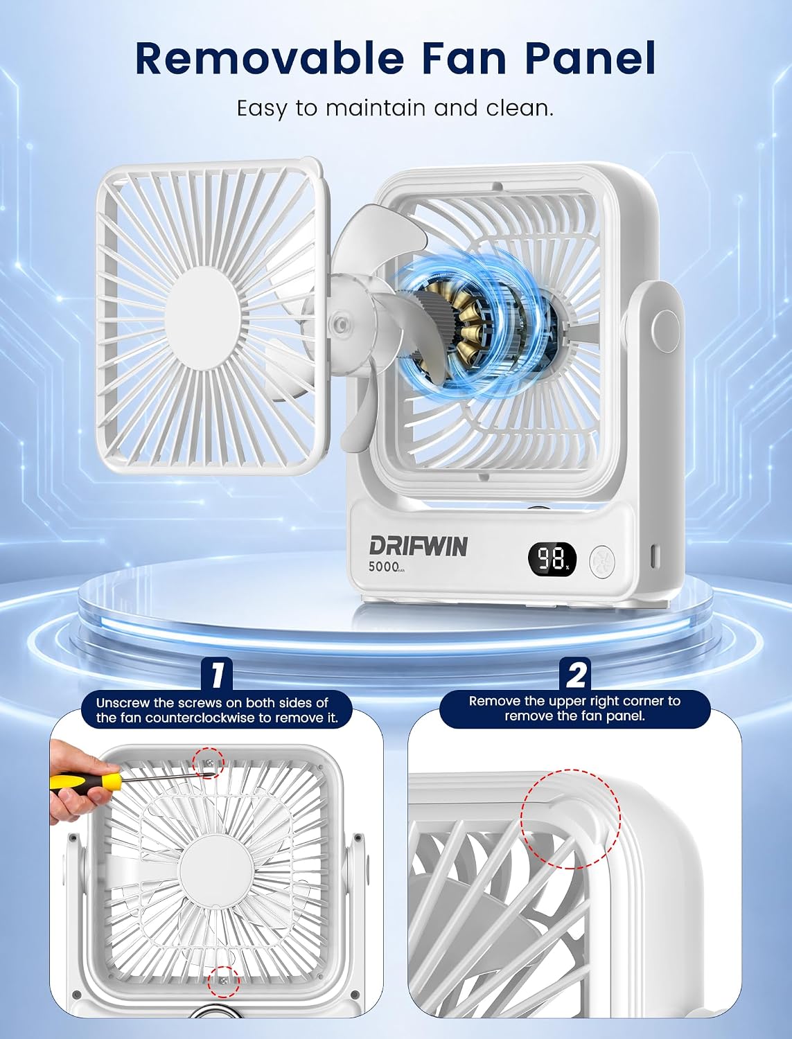 DRIFWIN Ventilador magnético aprobado por crucero, ventilador de vi...