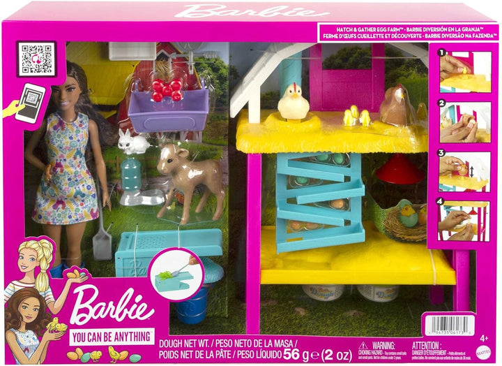Muñeca y juego de Barbie con cooperativa, animales, masa, moldes y...