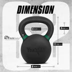 Yes4All Kettlebell con Recubrimiento en Polvo, Pesos de 9-88 lb de Hierro Fundido