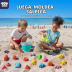 TOY Life Juego de 23 piezas de arena Ocean Beach, moldes de animales