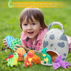 Zhanmai - 11 piezas de dinosaurio de peluche con bolsa de huevo, dinosaurio