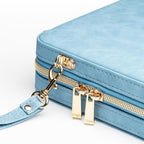 Juegos de backgammon para adultos y niños, tablero clásico de backgammon con dados de damas únicos, funda plegable de piel sintética de backgammon para backgammon (color azul)