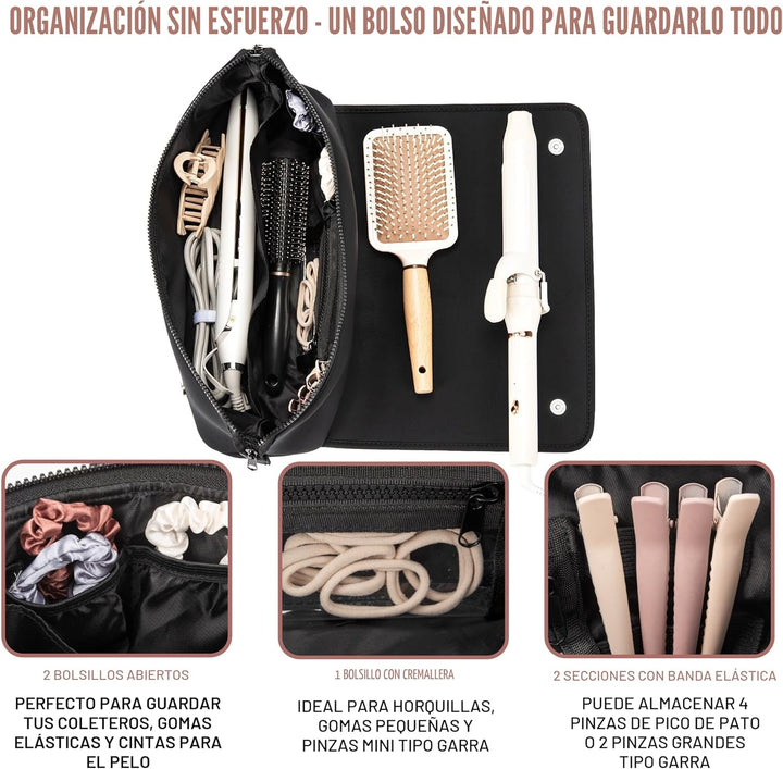 BAREFOOT CARIBOU Bolsa de viaje para herramientas para el cabello y...