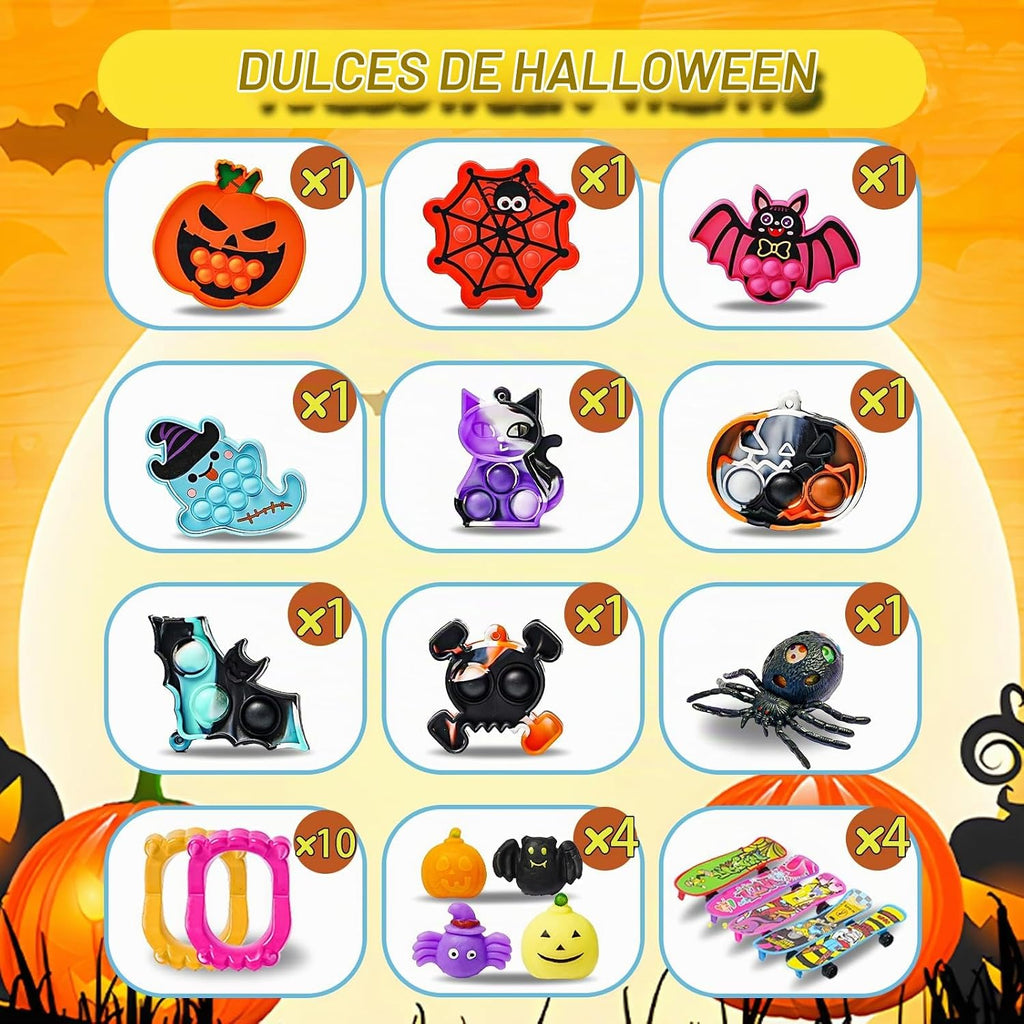 600 piezas de recuerdos de fiesta de Halloween para niños, juguetes para ansiedad a granel, premios para niños, juguetes de Halloween, regalos de golosinas, caja de premios del tesoro de carnaval